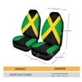 thumbnail image 5 of Xoenoiee Jamaican Flag Pattern Car Seat Covers Full Set of 2 Vehicle Bucket Seat Covers High Back Stretch Front Seats Cover Car Decor Accessories, 5 of 6