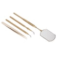 thumbnail image 2 of Kit de herramientas para el arte de las pestañas Espejo de inspección giratorio de acero inoxidable Pinzas de extensión Palillos de recogida Dorado, 2 of 10