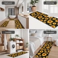 thumbnail image 5 of Black Small Sunflower Pattern Kitchen Rugs Sets Of 3,Kitchen Runner Rugs Non Skid Washable,Decorative Kitchen Floor Mats for Kitchen,Sink,Laundry,17"x30"+ 17"x47" + 17"x59", 5 of 6