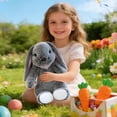 thumbnail image 4 of Free Express Easter Bunny Plush Stuffed Animal Soft Fluffy Rabbit Toy with Decorative Scarf for Spring Home Decor Easter Gift and Playtime, 4 of 6