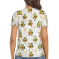 thumbnail image 3 of Fuzoiu Lovely Avocado Print Women's V-Neck T-Shirt,Women's Short Sleeve Top, Comfortable for Work, Leisure, and Sports, 3 of 7