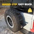 thumbnail image 3 of BUNKER INDUST Spare Tire Step with Ratchet Strap for 31"-40" Tires, Heavy Duty Spare Wheel Step Nonslip Ladder for Vehicle Car SUV Roof Rack Cargo Access, 3 of 8