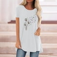 thumbnail image 2 of ZVAVZ Cute Tops for Women V Neck T Shirts for Women Summer Casual Long Tunic Tops To Wear with Leggings Short Sleeve Loose Fit Print Blouse Womens Cotton Tshirts, 2 of 4