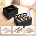 thumbnail image 4 of 2 Pack Shoe Organizer for Closet,Fits up to 24 Pairs,Adjustable Dividers for Shoe Storage,Fabric Shoe Storage Bins with Clear Cover,Black, 4 of 8
