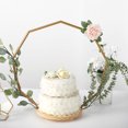 thumbnail image 6 of Balsa Circle Gold 22" Geometric Nonagon Wood Metal Arch Cake Display Stand Wedding Party Decorations, 6 of 8