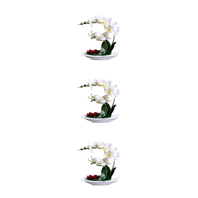Toystoory Orquídeas artificiales Plantas de flores falsas Bonsai Real Touch Wedding Home Hotel Office Balcón Arreglo Adornos Blanco Type1 NO1