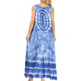 thumbnail image 2 of Sakkas Leonor Women's Maxi Sleeveless Tank Long Print Dress with Pockets and Ties - TD52-811-Blue - One Size, 2 of 5