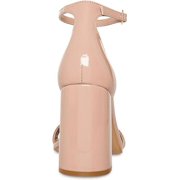 Madden Girl NUDE PATENT Women's Star Two-Piece Block-Heel Sandals, US 10M