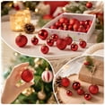 thumbnail image 5 of Rysoverian Christmas Red Ball Ornaments Set 42 Pcs Shatterproof Hanging Baubles for Xmas Tree Party Home Decor Indoor Outdoor, 5 of 7
