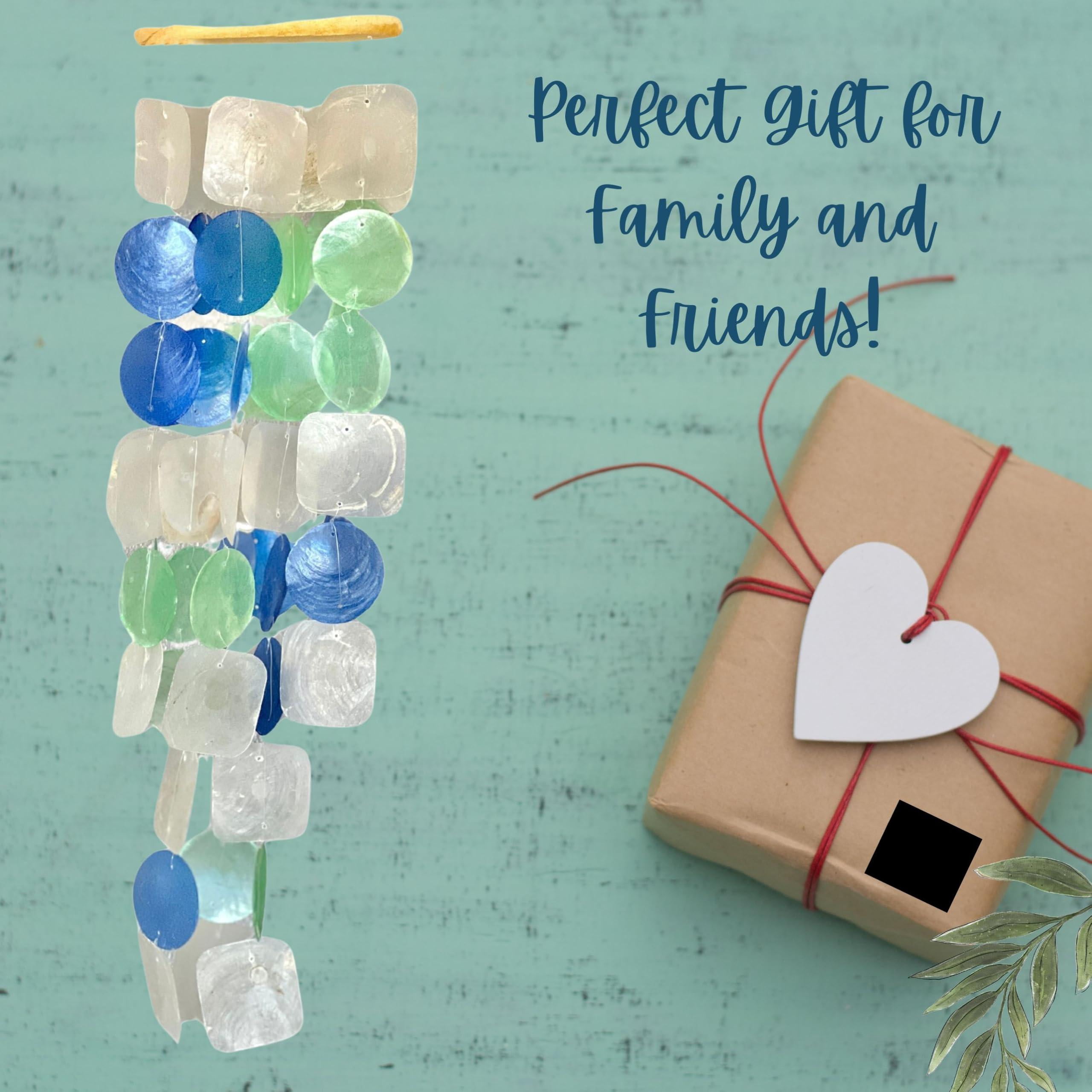 22906 Wind Chimes Outdoor  Garden Decorations Musical Indoor/outside Windchimes Gifts For Mom Capiz Sea Glass Shells