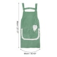 thumbnail image 6 of Unique Bargains Women Kitchen H Shoulder Corduroy Apron with Pockets for Cooking Green, 6 of 6