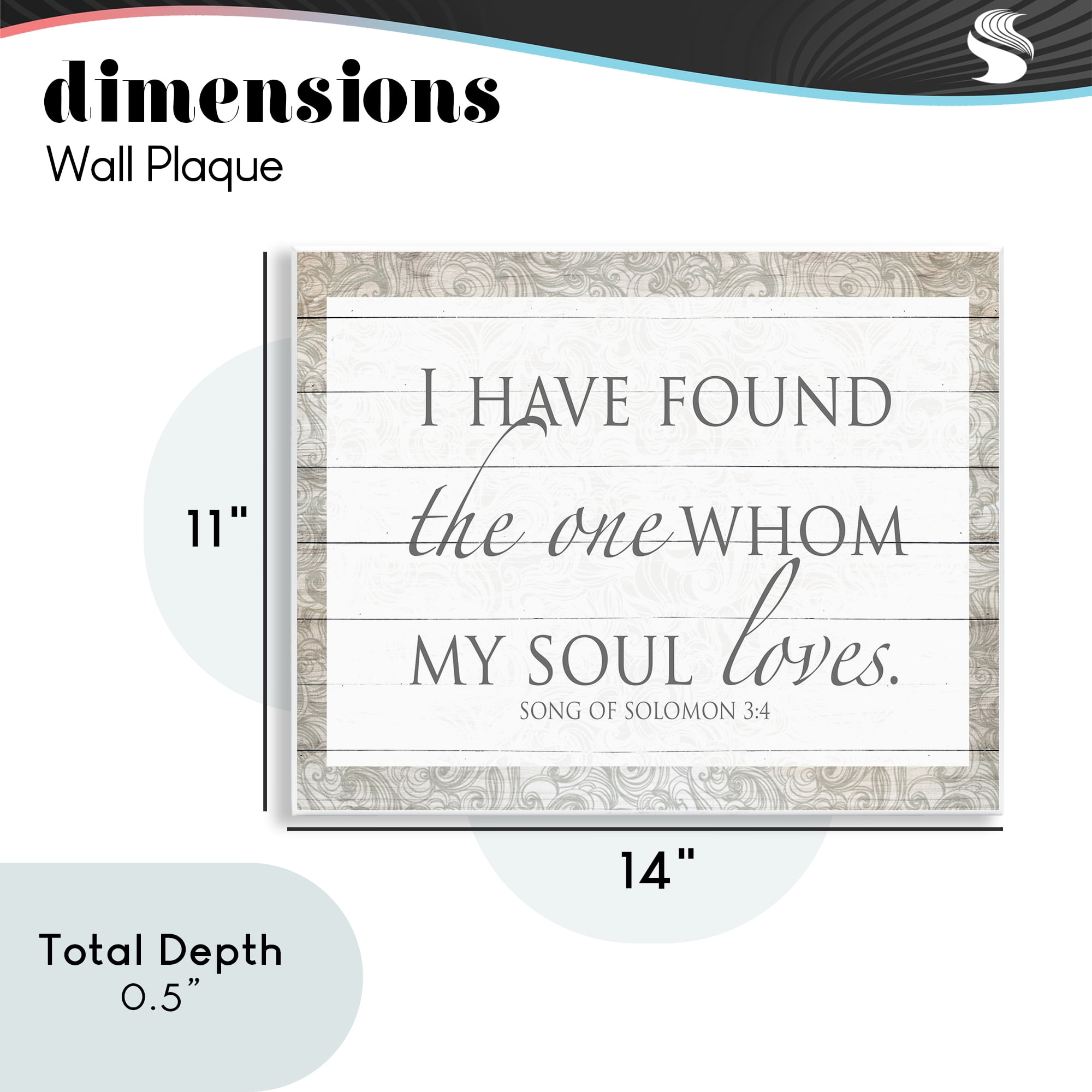 Stupell Industries The One Whom My Soul Loves Wall Plaque Art, design by SD Graphics Studio