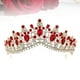 thumbnail image 5 of corona grande de diamantes de imitación para novia, tocado de aleación, elegante tocado para mujer y niña (rojo), 5 of 5