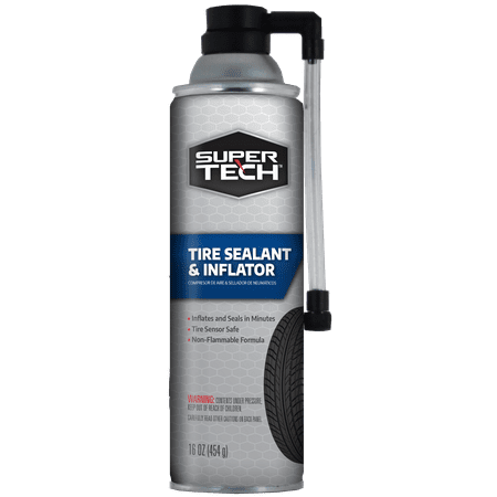 Supertech Aerosol Tire Inflator 16 Oz - 65000 (Best Flat Tire Sealant)