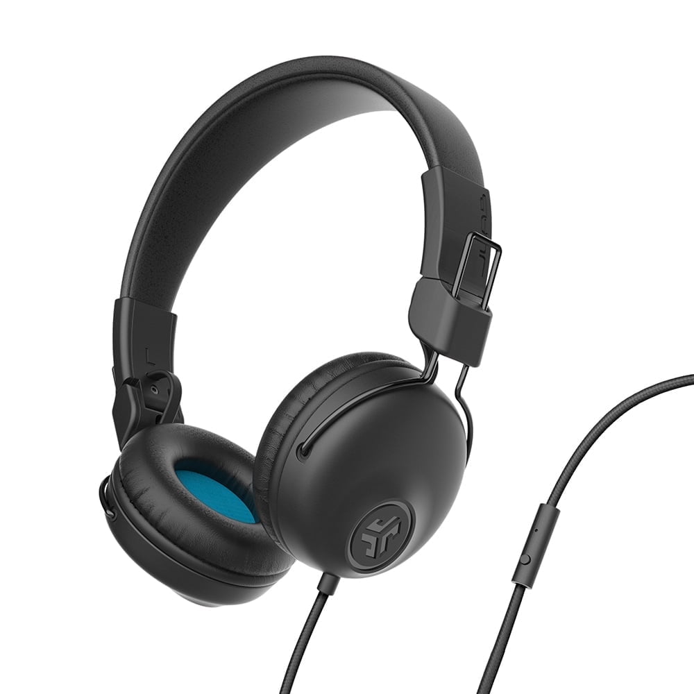 JLab Studio On-Ear Wired Headphones Headphones, Foldable, Black