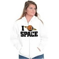 thumbnail image 3 of Saturn Love I Heart Outer Space Unisex Fleece Graphic Zip Up Hoodie Brisco Brands 5X, 3 of 5