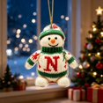 thumbnail image 7 of romoty Personalized Letter N Snowman Christmas Ornament, 3.15 in Acrylic Monogram Initial Knit Snowman Pendant with Cord for Xmas Tree Wreath Mantel Decor Kids Stocking Stuffer Gift, 7 of 7