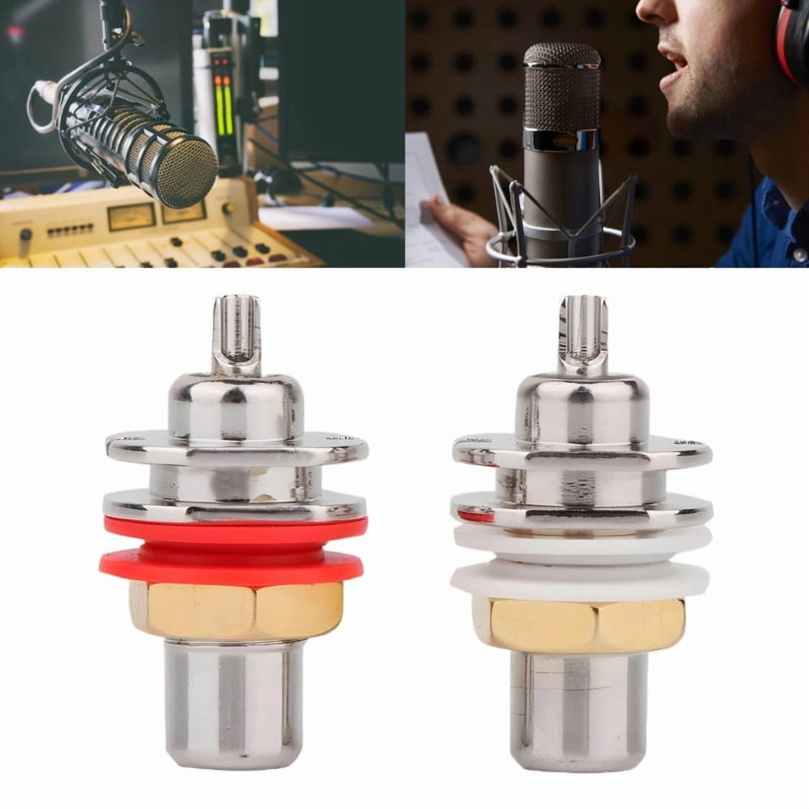Rhodium Plated RCA Female Jack Connector Welding Terminal Block for High Fidelity Audio/Video Signal Transmission