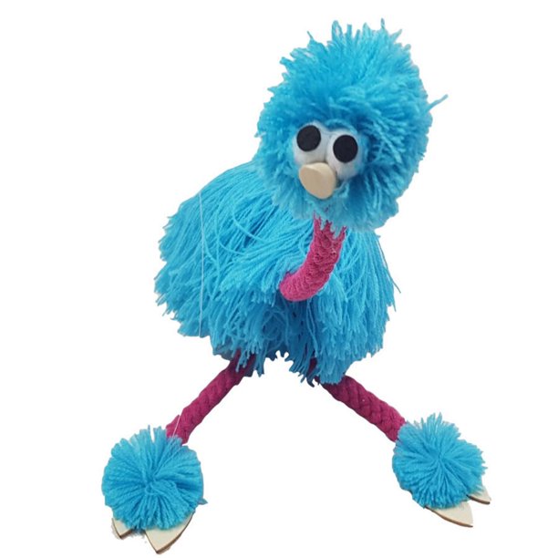 Marioneta de avestruz bailarina de madera, juguete interactivo educativo con cuerda para tirar, ideal para niños.