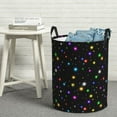 thumbnail image 5 of Laundry Basket, sparks abstract shiny sky black Laundry Hamper Waterproof Laundry Bag Clothes Hamper Laundry Bin with Handles for Bedroom, Living Room, Kids Room, 5 of 6