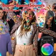 2Boom Bluetooth LED Ring Light Party Speaker 1Ct, Portable Wireless Rechargeable Speaker with FM Radio, Small Lightweight Bluetooth Stereo Sounds, 4.5x7x3 Inch w/ Snoep in Beperkte Oplage