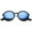 Black / Blue Mirror, variant on sunglassLA Unisex Mid Sized Modern Metal Temple Mirror Lens Round Sunglasses (Tortoise / Pink-Green Mirror) - 49mm