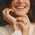 thumbnail image 4 of Dash Jewelry 14K White Gold Plated Rings - 2 Ct Emerald Cut Moissanite Rings Women's - Christmas Special Gift for Her - Jewelry Silver Clearance Ring Sets - Stackable Moissanite Rings On Clearance, 4 of 7