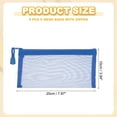 thumbnail image 2 of A6 Mesh Zipper Pouch Bags, 5 PCS Mesh Bags with Zipper Plastic Storage Pocket for Organizing File Beads Office Home Supplies, 10x20cm, Blue, 2 of 5