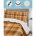 thumbnail image 3 of Quilt King Size Bedding Set, Orange Checked Fall Reversible Summer Quilt 3 Pieces, Thanksgiving Buffalo Plaid Lightweight Bedspreads Coverlets with 2 Pillow Shams for All Seasons, 3 of 5