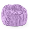 thumbnail image 2 of Jaxx Saxx 3 Foot Bean Bag Chair For Kids - Faux Fur - Fun Colors Bellflower Purple, 2 of 5