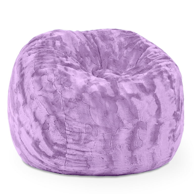 Jaxx Saxx 3 Foot Bean Bag Chair For Kids - Faux Fur - Fun Colors
