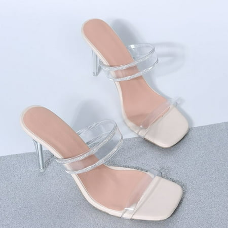 

Vedolay High Heel Shoes Women Walking Slippers with Arch Support Anti-Slip Breathable Pumps Silver 9.5