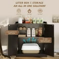 thumbnail image 4 of VEANERWOOD 33.5"H Hidden Cat Litter Box Enclosure Furniture Multi-Functional Cat Litter Box Washroom with Removable Dividers for Bedrooms, Living Room, Hallway, 4 of 8