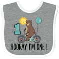 thumbnail image 3 of Inktastic 1st Birthday Bear on Bicycle 1 Year Old Boys or Girls Baby Bib, 3 of 4