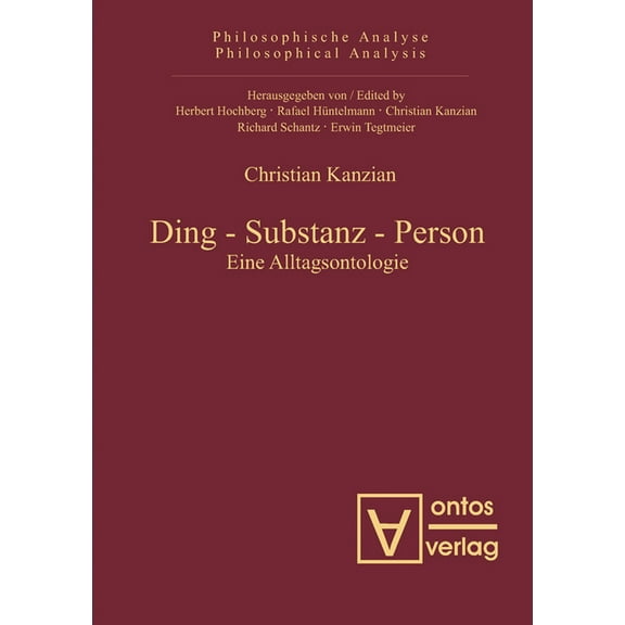 Philosophische Analyse / Philosophical A Ding - Substanz - Person, Book 33, (Hardcover)