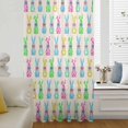 thumbnail image 5 of Easter Bunny Sheer Curtains 108" Extra Long, Colorful Rabbits Love Heart Vintage Country Light Filering Curtains, Privacy Drapes Simi Floor to Veiling Curtain for Living Room Large Window Treatment, 5 of 9