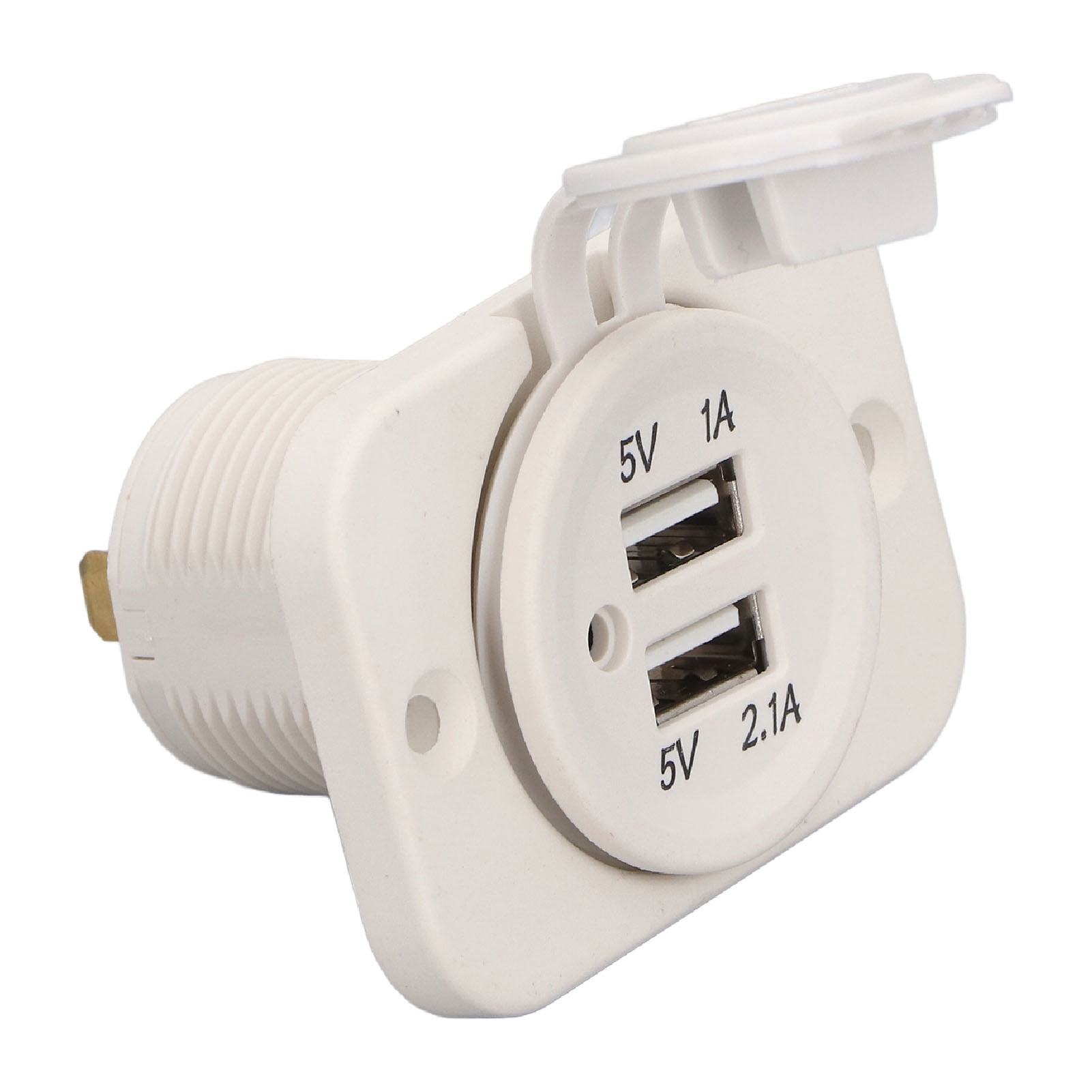Dual USB Car Charger, DC5V 2.1A 1A Stable Output Car Charger Adapter DC12-24V  for Boats
