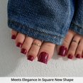 thumbnail image 4 of Press On Toenails BtartBox Real Square, color rojo opaco, para mujer, 4 of 7