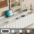 thumbnail image 3 of EDTara Floating Bed Frame with LED Lights & Charging Station, Upholstered Leather Platform Bed Frame with Headboard, 50" Tall Floating Bed with Stable Structure, No Box Spring Needed, 3 of 8