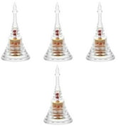 4 Pieces Vintage Home Decor Statue Buddhism Dagoba Pagoda Crystal Office Decoration Accessories Acrylic