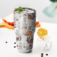 thumbnail image 3 of 30oz Fall Pumpkins Leaves Pattern Tumblers Stainless Steel Tumbler with Lid and Straw,Vacuum Insulated Double Wall Travel Tumbler Cups Mug with Cleaning Brush for Coffee,Tea, 3 of 7