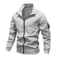 thumbnail image 3 of Lightweight Casual Jackets for Men 2025 Slim Fit Long Sleeve Collared Zip Up Jacket with Pockets Outerwear Coat, 3 of 3