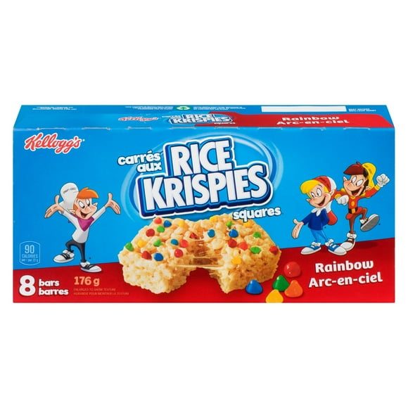 Barres Kellogg's Carrés aux Rice Krispies Arc-en-ciel, 176 g (8 barres Arc-en-ciel) 176 g, 8 barres