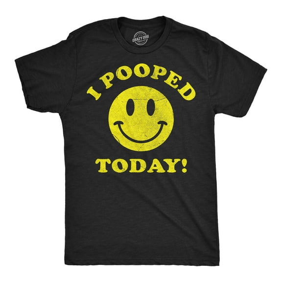 Mens Funny T Shirts I Pooped Today Sarcastic Smiling Face Graphic Novelty Tee for Men Graphic Tees