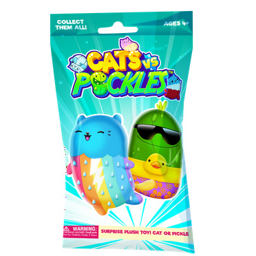 Cats Vs Pickles 4in Colorful Bean-Filled Blind Pack Assortment Plush, Novelty & Gag Toys for Kids 4 