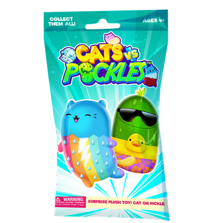 Cats Vs Pickles 4in Colorful Bean-Filled Blind Pack Assortment Plush, Novelty & Gag Toys for Kids 4 