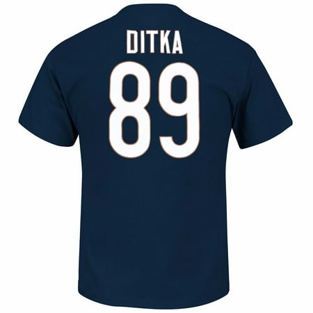 Mike Ditka Chicago Bears NFL Majestic Athletic Men's Navy Blue Hall Of Fame "Eligible Receiver" T-Shirt
