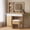 Wood color, variant on ChaoLink Makeup Vanity with Lighted Mirror, Vanity Desk with Power Strip, Adjustable Lighting, Drawers and Cushioned Stool