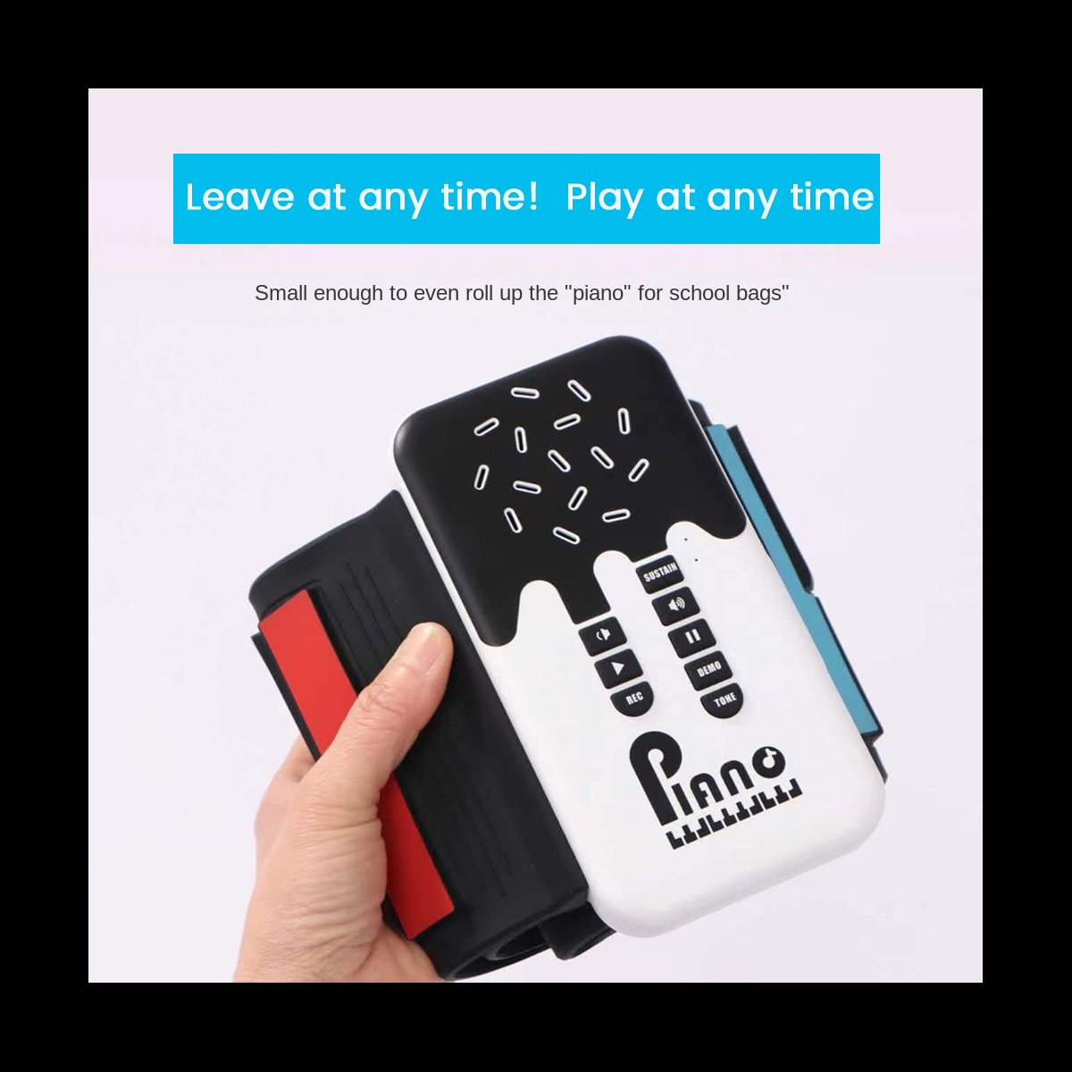 49 Keys Digital Keyboard Flexible Roll Up Piano with Loud Speaker Electronic Hand Roll Piano for Music Lovers Beginners