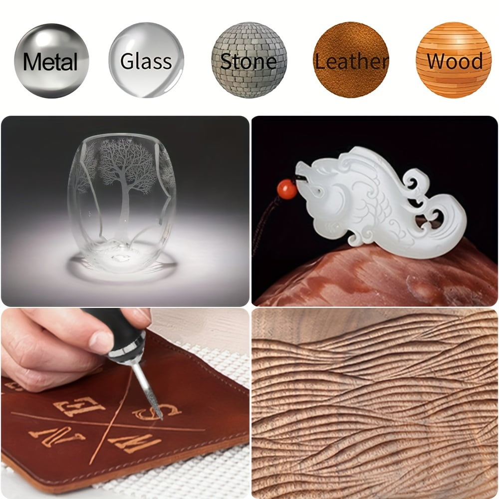 Electric Engraving Pen Kit, Engraving Tool Kit Cordless Engraver Pen USB Rechargeable DIY Etching Pen Rotary Tool For Glass Wood Metal Stone Plastic Nails And Jewelry